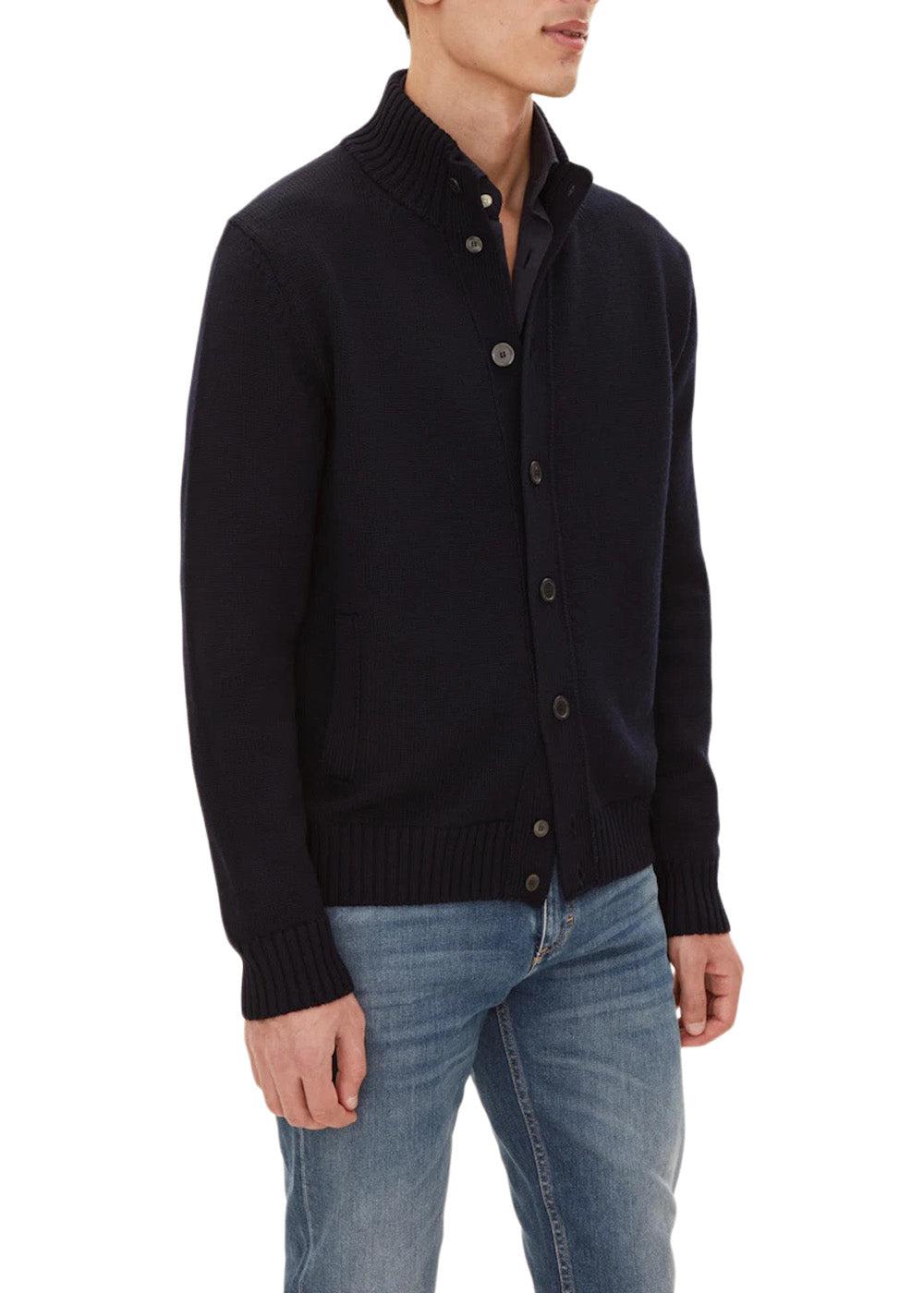Hamilton Cardigan - Navy-Knitwear-Oscar Jacobson-Butler Loftet