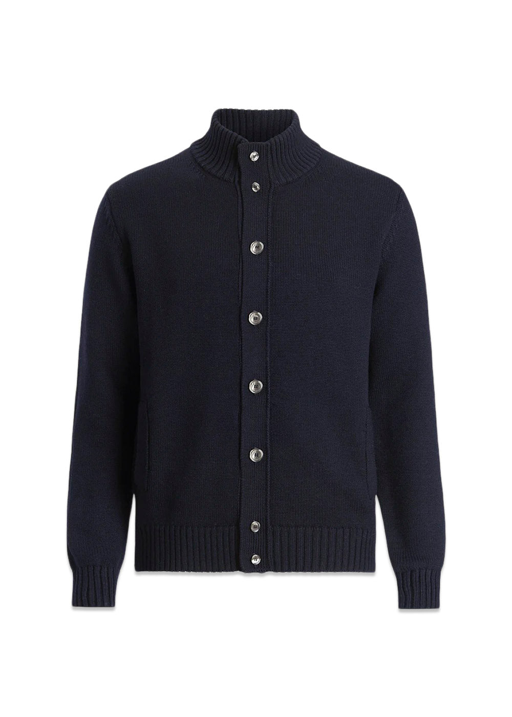 Hamilton Cardigan - Navy-Knitwear-Oscar Jacobson-Butler Loftet