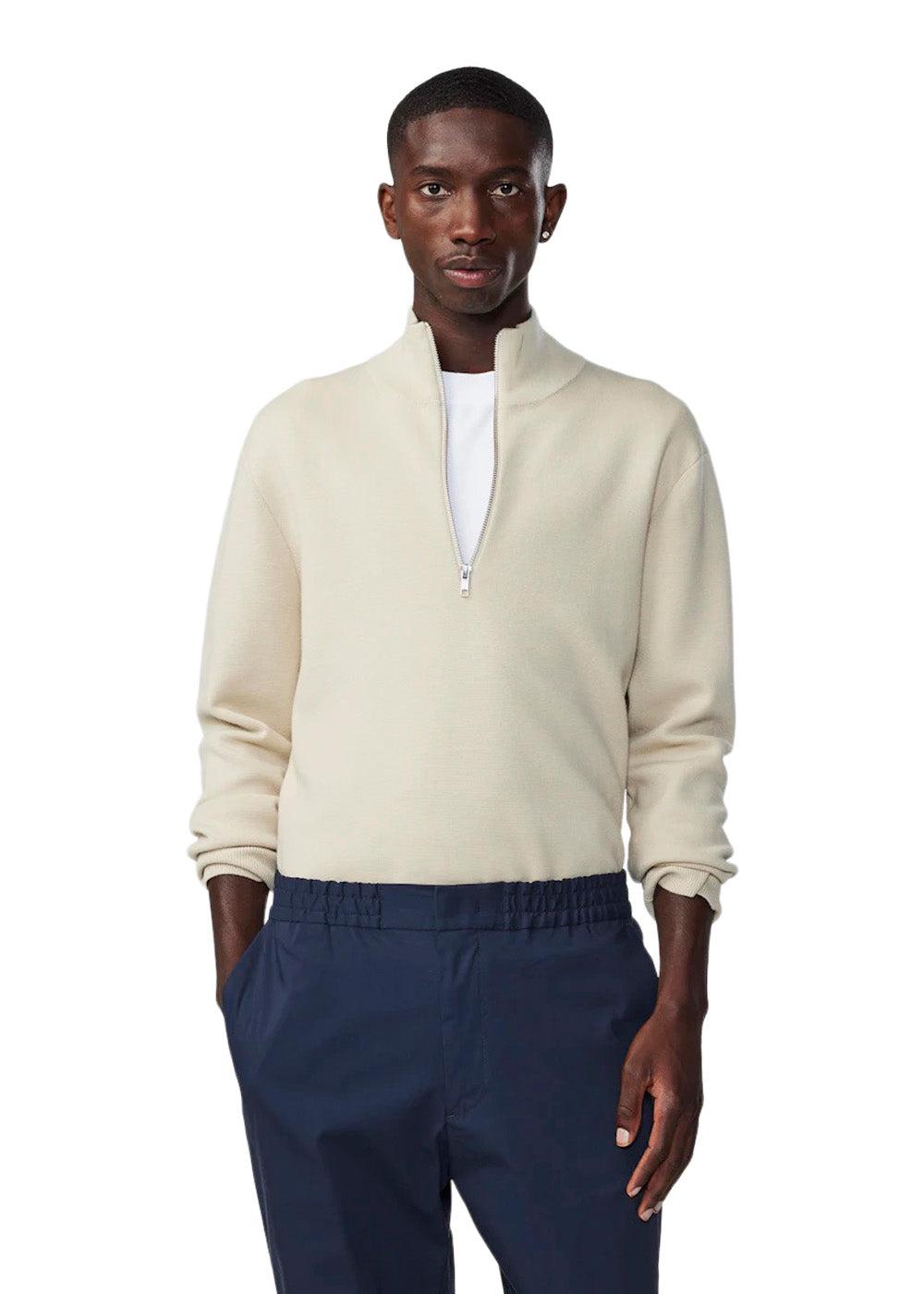 Harald Half Zip 6530 - Ecru-Knitwear-Nn. 07-Butler Loftet