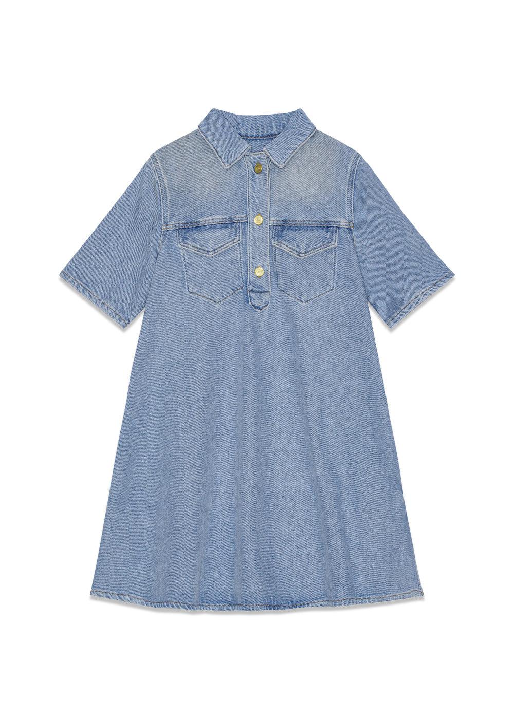 Heavy Denim Mini Dress - Tint Wash