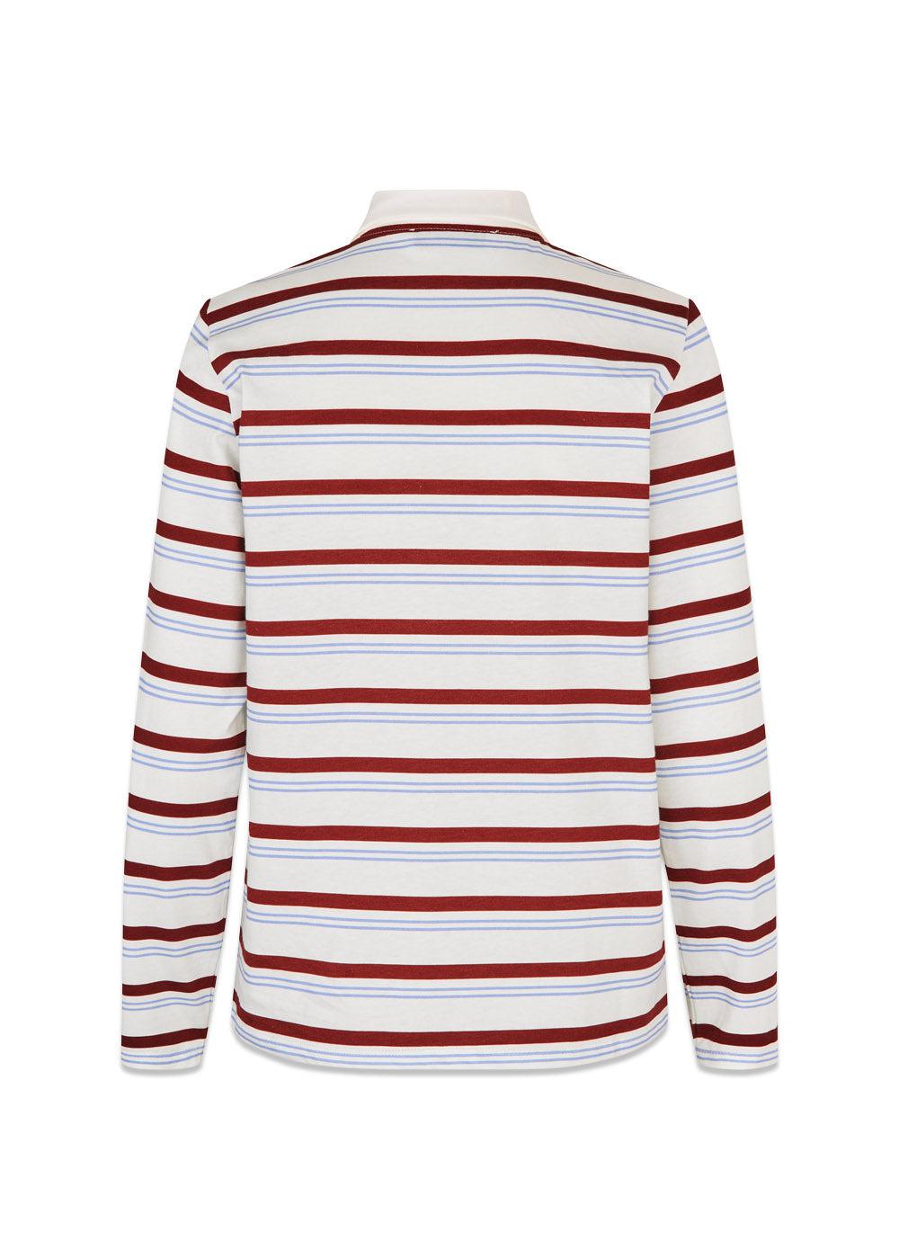 Hellenmd LS stripe polo - Andorra Blue Stripe-T-shirts-Modström-Butler Loftet