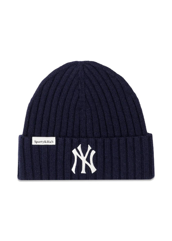 Heritage Yankees Serif Cashmere Beanie - Dark Navy-Accessories-Sporty & Rich-Butler Loftet