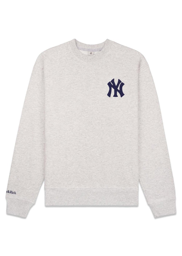 Heritage Yankees Serif Crewneck - Heather Grey-Sweatshirts-Sporty & Rich-Butler Loftet