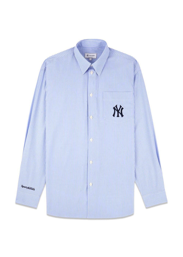 Heritage Yankees Serif Oversized Shirt - Blue Stripe-Shirts-Sporty & Rich-Butler Loftet