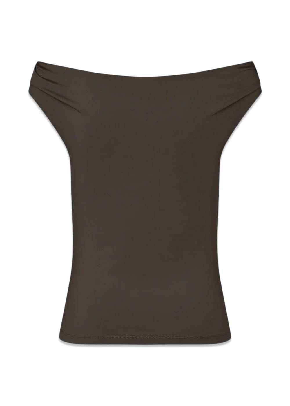 HimaMD off-shoulder top - Seal Brown-Top-Modström-Butler Loftet