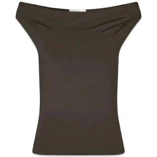 HimaMD off-shoulder top - Seal Brown-Top-Modström-Butler Loftet