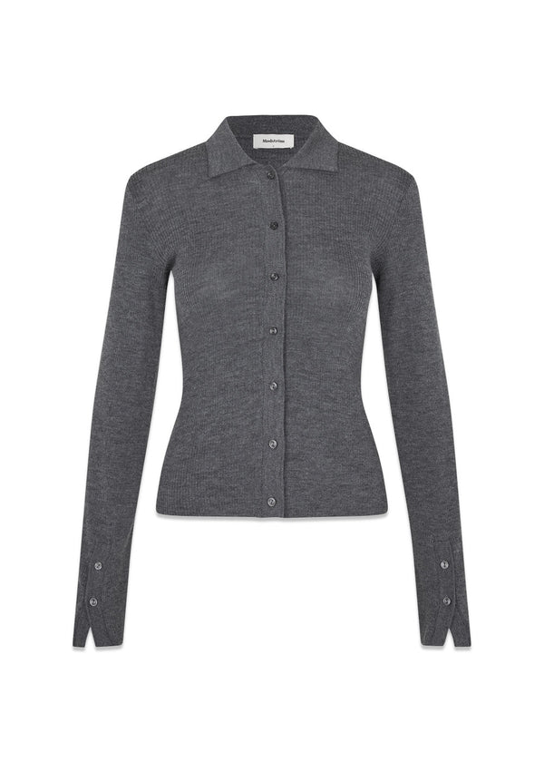 HirokiMD cardigan - Dark Grey Melange-Knitwear-Modström-Butler Loftet