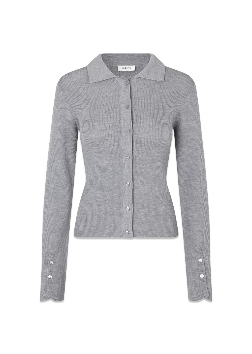 HirokiMD cardigan - Grey Melange-Knitwear-Modström-Butler Loftet