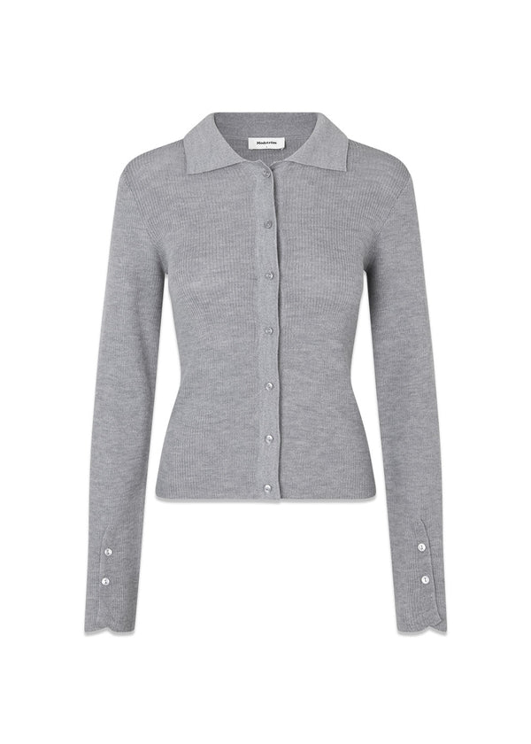 HirokiMD cardigan - Grey Melange-Knitwear-Modström-Butler Loftet