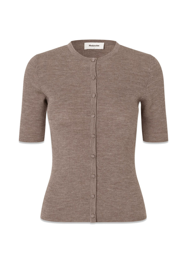 Hirokimd SS cardigan - Chocolate Chip-Knitwear-Modström-Butler Loftet