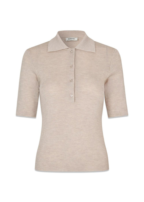 Hirokimd SS polo - Summer Sand-Knitwear-Modström-Butler Loftet