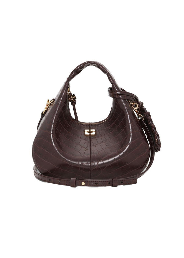 Hobo Mini Croco - Chocolate Fondant-Bags-Ganni-Butler Loftet
