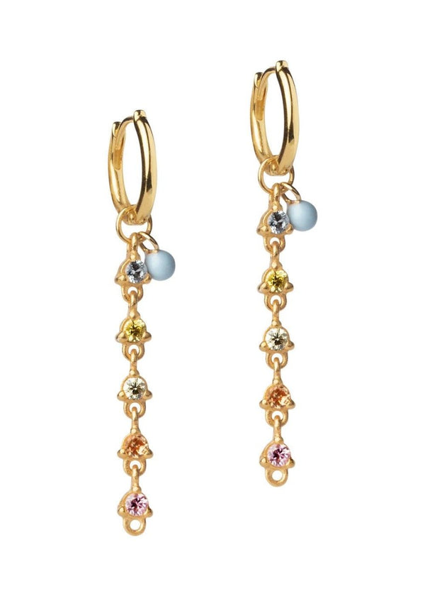 ENAMEL Copenhagens Hoops, Luella - Rainbow Cz/69 Icy Blue. Køb øreringe her.