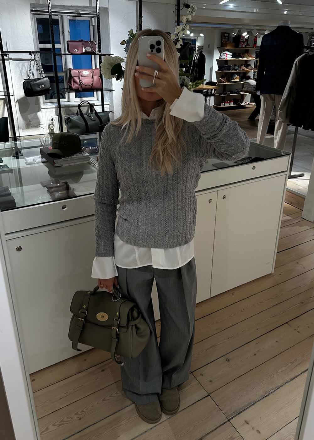 HowieMD cable o-neck - Grey Melange-Knitwear-Modström-Butler Loftet