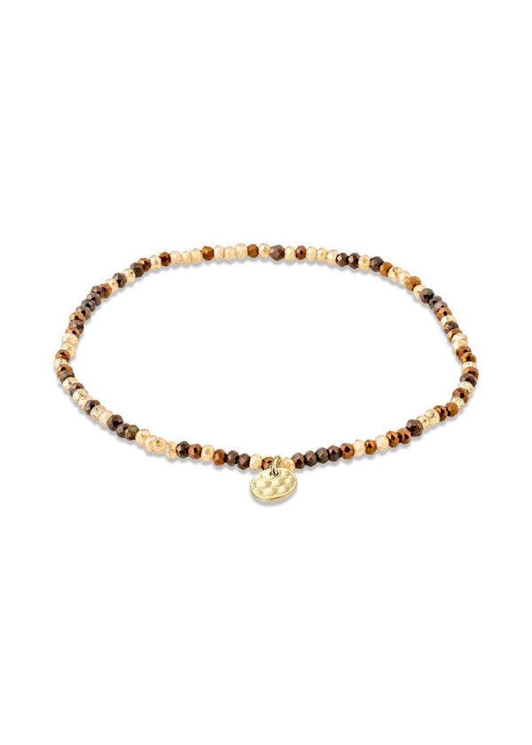 INDIE bracelet brown, gold-plated - Gold Plated-Jewellery-Pilgrim-Butler Loftet