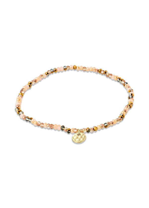 INDIE bracelet brown mix, gold-plated - Gold Plated-Jewellery-Pilgrim-Butler Loftet
