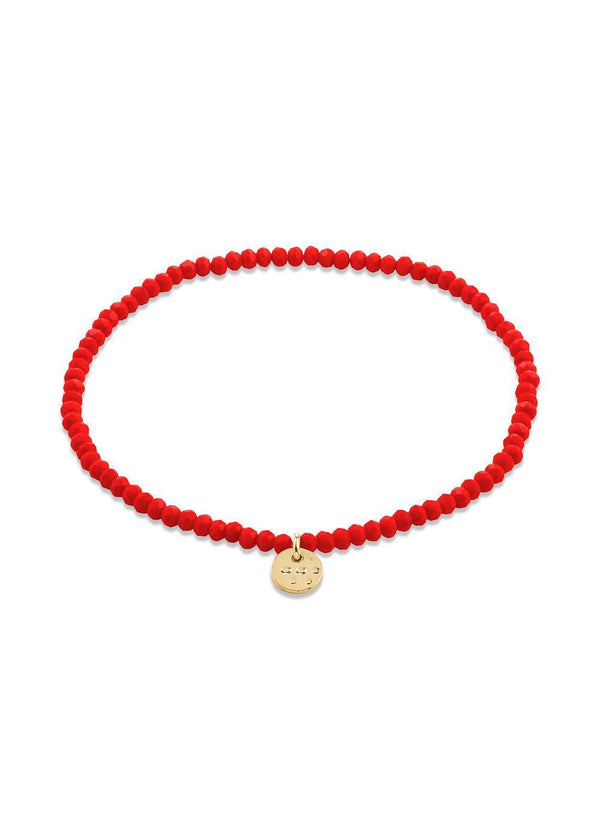 INDIE bracelet red, gold-plated - Gold Plated-Jewellery-Pilgrim-Butler Loftet