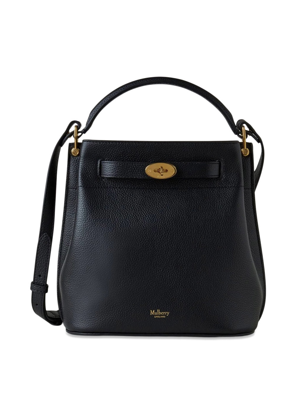 ISLINGTON BUCKET SMALL CLASSIC GRAIN - Black-Bags-Mulberry-Butler Loftet