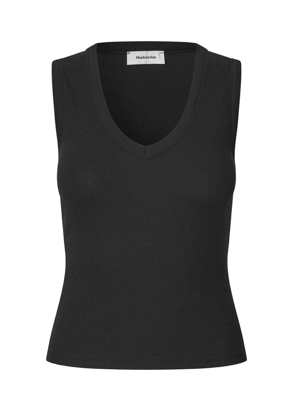 Igormd v-neck top - Black-Top-Modström-Butler Loftet