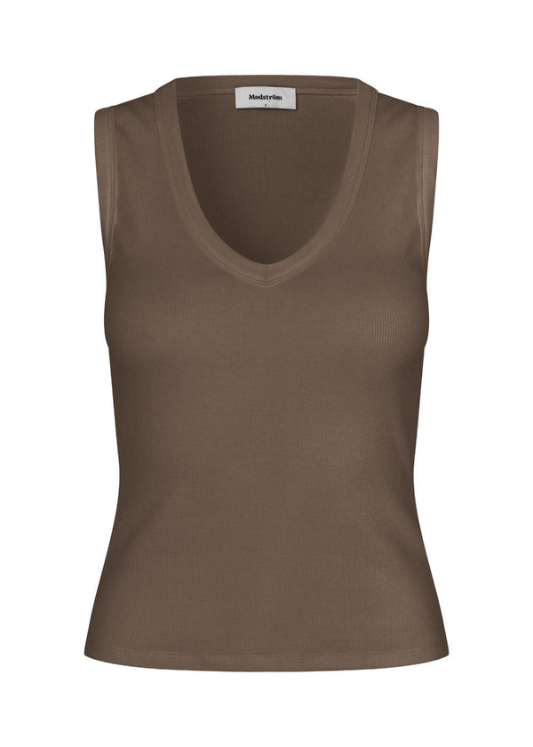 Igormd v-neck top - Chocolate Chip-Top-Modström-Butler Loftet