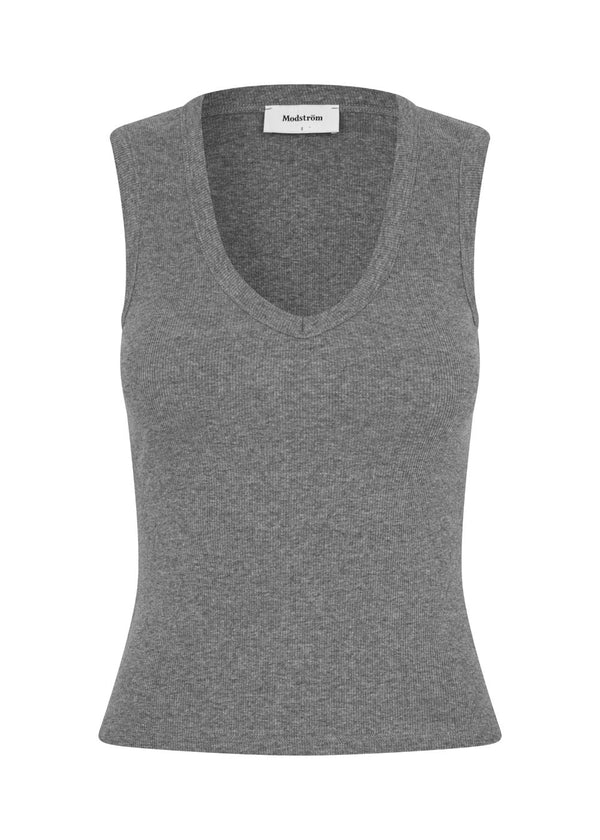 Igormd v-neck top - Dark Grey Melange-Top-Modström-Butler Loftet