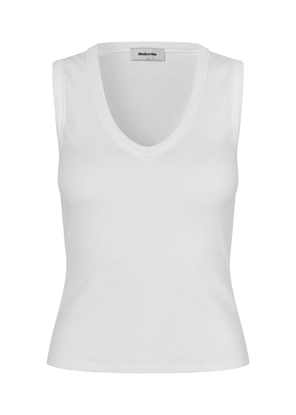 Igormd v-neck top - Off White-Top-Modström-Butler Loftet