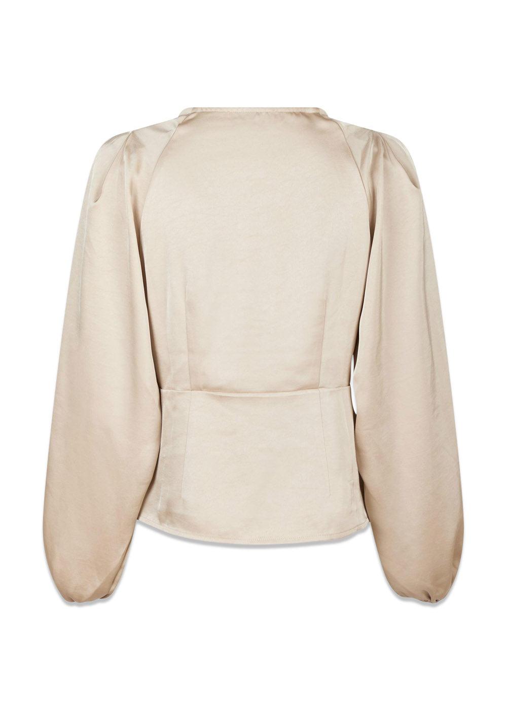 Istana Heavy Sateen Blouse - Champagne-Blouses-Neo Noir-Butler Loftet