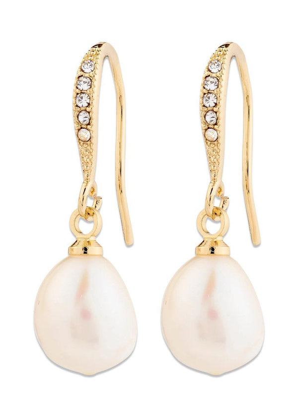 JASMIN pearl earrings gold-plated - Gold Plated-Jewellery-Pilgrim-Butler Loftet