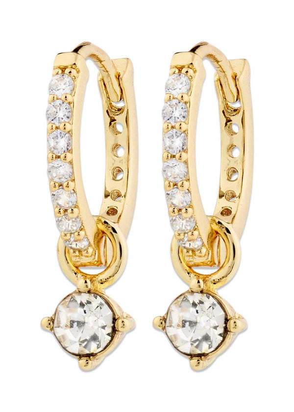 JOA crystal hoop earrings gold-plated - Gold Plated-Jewellery-Pilgrim-Butler Loftet