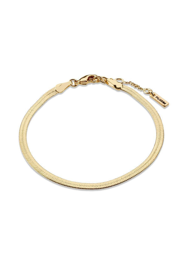 JOANNA flat snake chain bracelet gold-plated - Gold Plated-Jewellery-Pilgrim-Butler Loftet