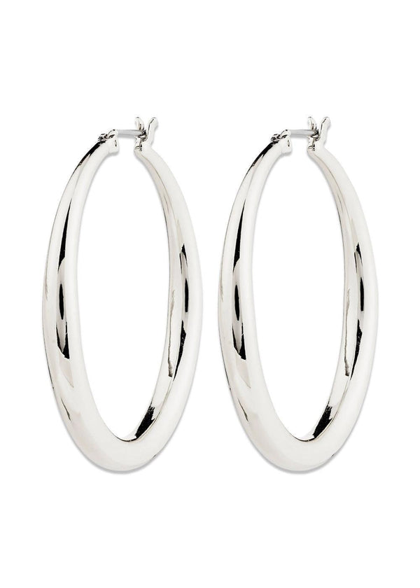 JORUN large hoop earrings silver-plated - Silver Plated-Jewellery-Pilgrim-Butler Loftet