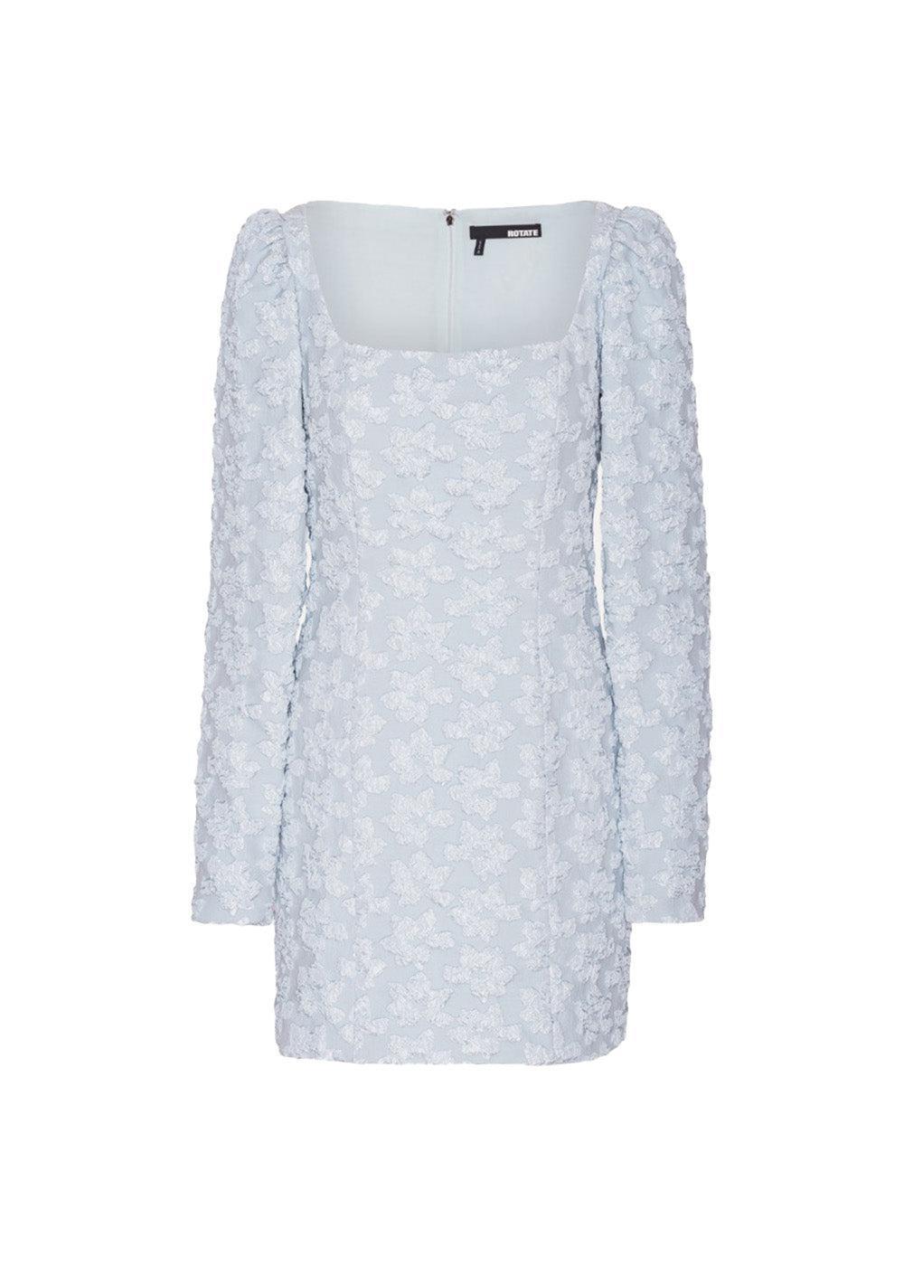 Jacquard Ls Mini Dress - Illusion Blue-Dress-Rotate-Butler Loftet