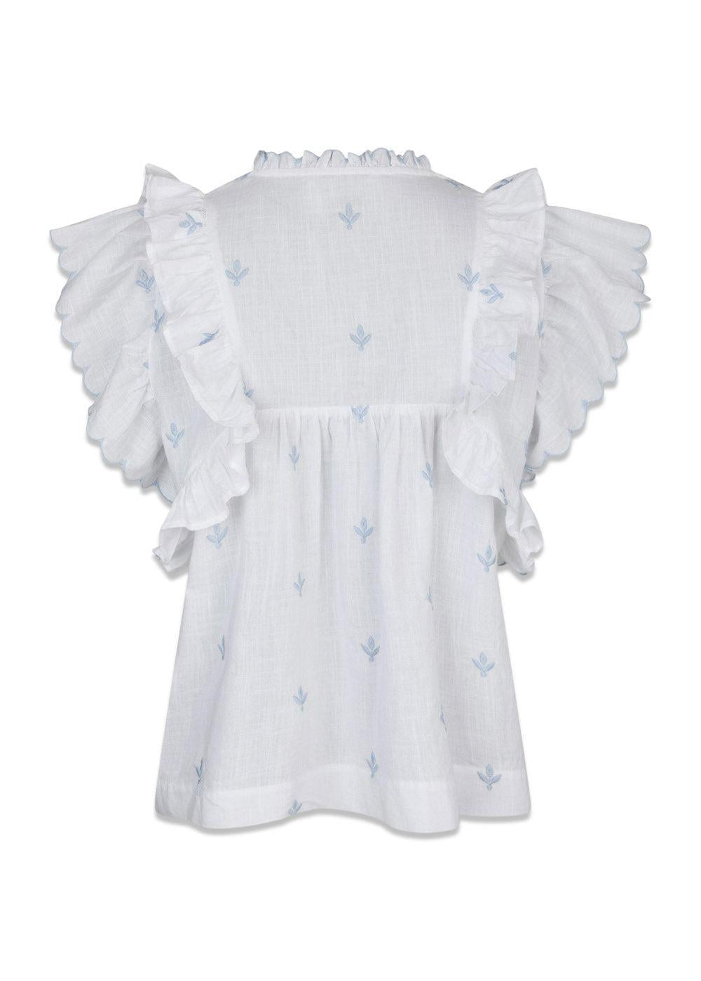 Jayla Embroidery Top - White-Top-Neo Noir-Butler Loftet