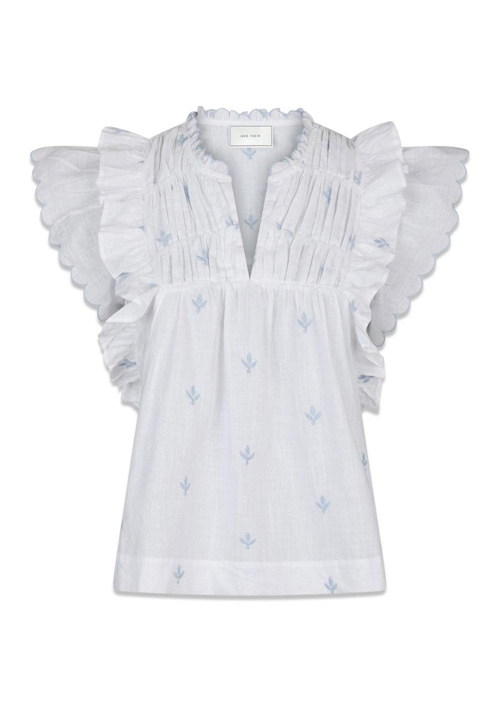 Jayla Embroidery Top - White-Top-Neo Noir-Butler Loftet