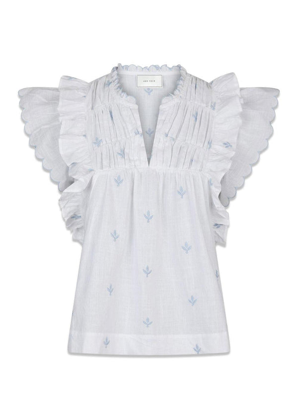 Jayla Embroidery Top - White-Top-Neo Noir-Butler Loftet