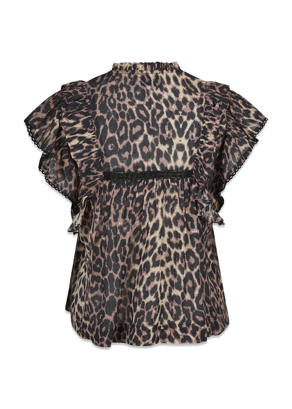 Jayla Leo Voile Top - Leopard