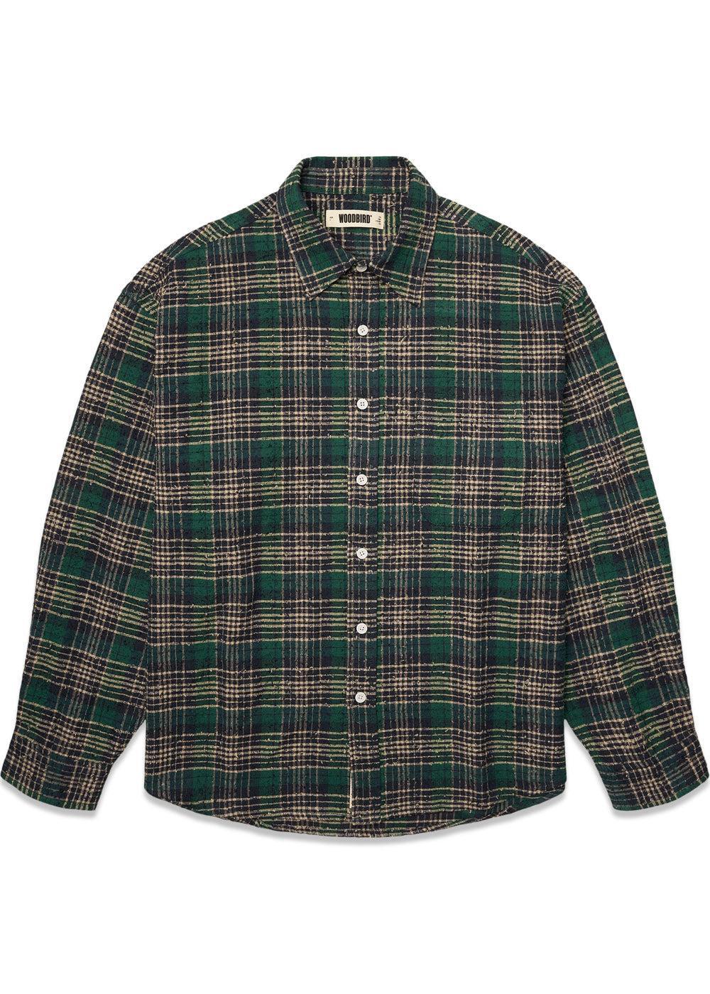 Jong Em Check Shirt - Green Check-Shirts-Woodbird-Butler Loftet