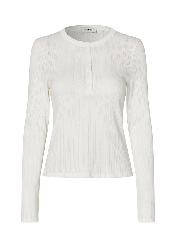 Josefinemd LS t-shirt - Soft White-Blouses-Modström-Butler Loftet