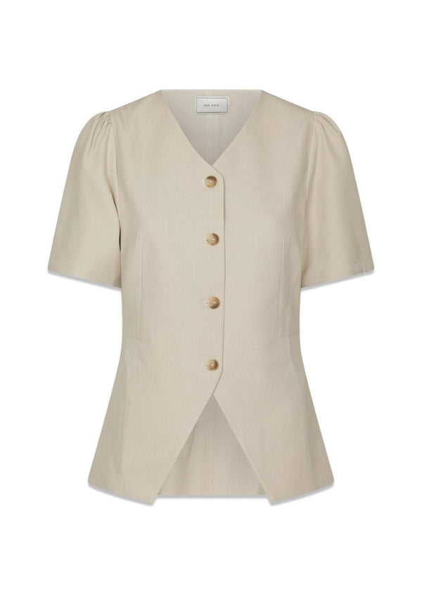 Jules Structure Blouse - Creme-Blouses-Neo Noir-Butler Loftet