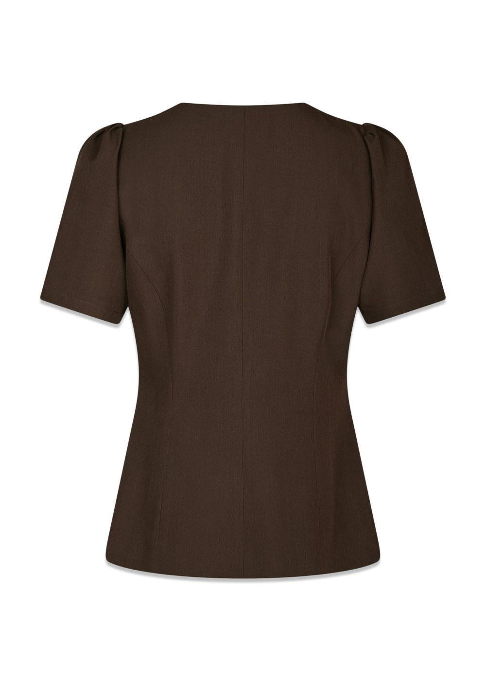 Jules Structure Blouse - Dark Brown-Blouses-Neo Noir-Butler Loftet