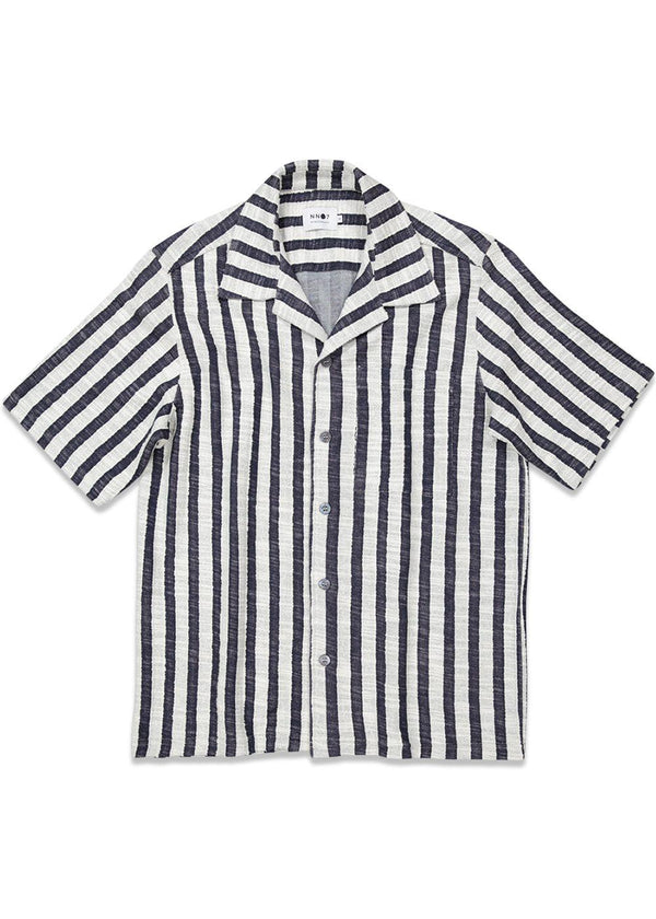 Nn. 07s Julio SS 3515 - Navy Stripe. Køb shirts her.