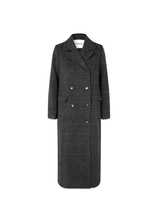 JuniperMD check coat - Dark Gray Check-Outerwear-Modström-Butler Loftet
