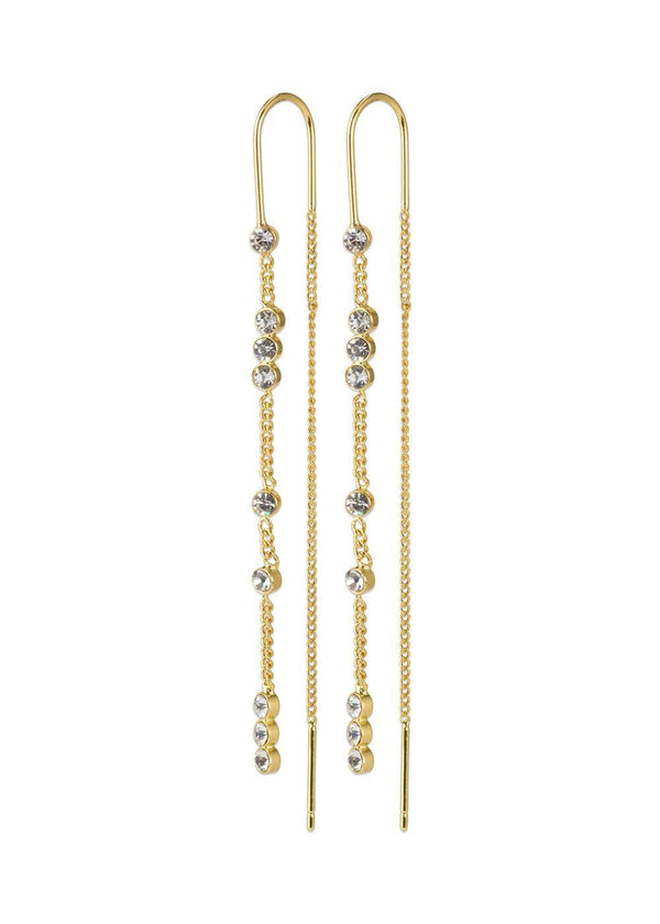 KAMARI crystal chain earrings gold-plated - Gold Plated-Jewellery-Pilgrim-Butler Loftet