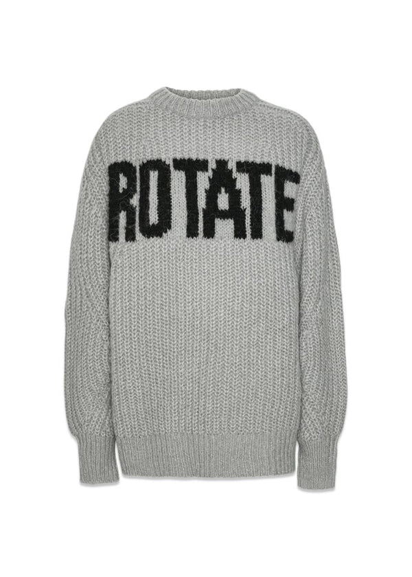 KNITTED LOGO SWEATER - Alloy (Light Gray)-Knitwear-Rotate-Butler Loftet