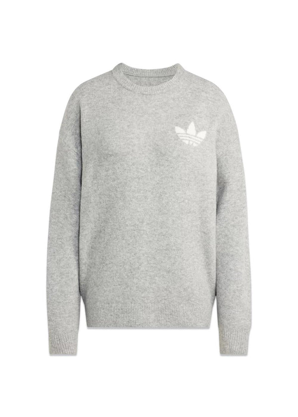 KNITTED SWEATER - Medium Grey Heather-Knitwear-Adidas Originals-Butler Loftet
