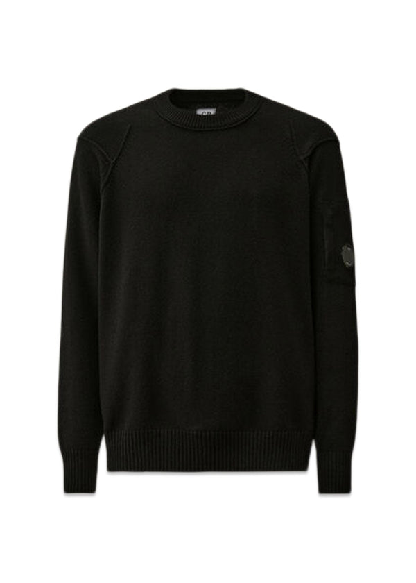 KNITWEAR CREW NECK - Black-Knitwear-C.P. Company-Butler Loftet