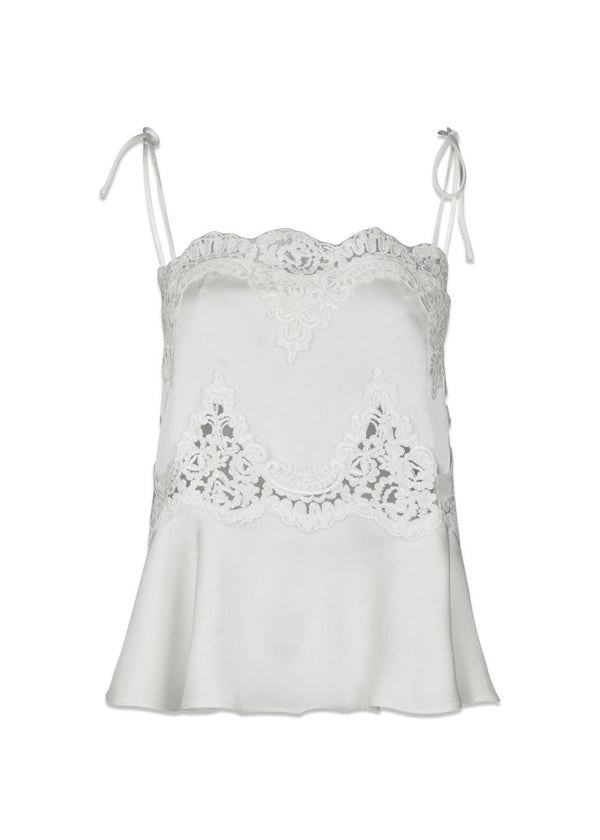 Kaela Heavy Sateen Lace Top - Pearl-Top-Neo Noir-Butler Loftet