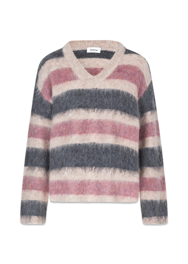 KaneMD stripe v-neck - Sparkling Stripe-Knitwear-Modström-Butler Loftet