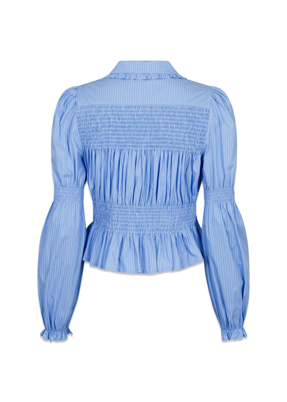 Kella Stripe Smock Shirt - Light Blue