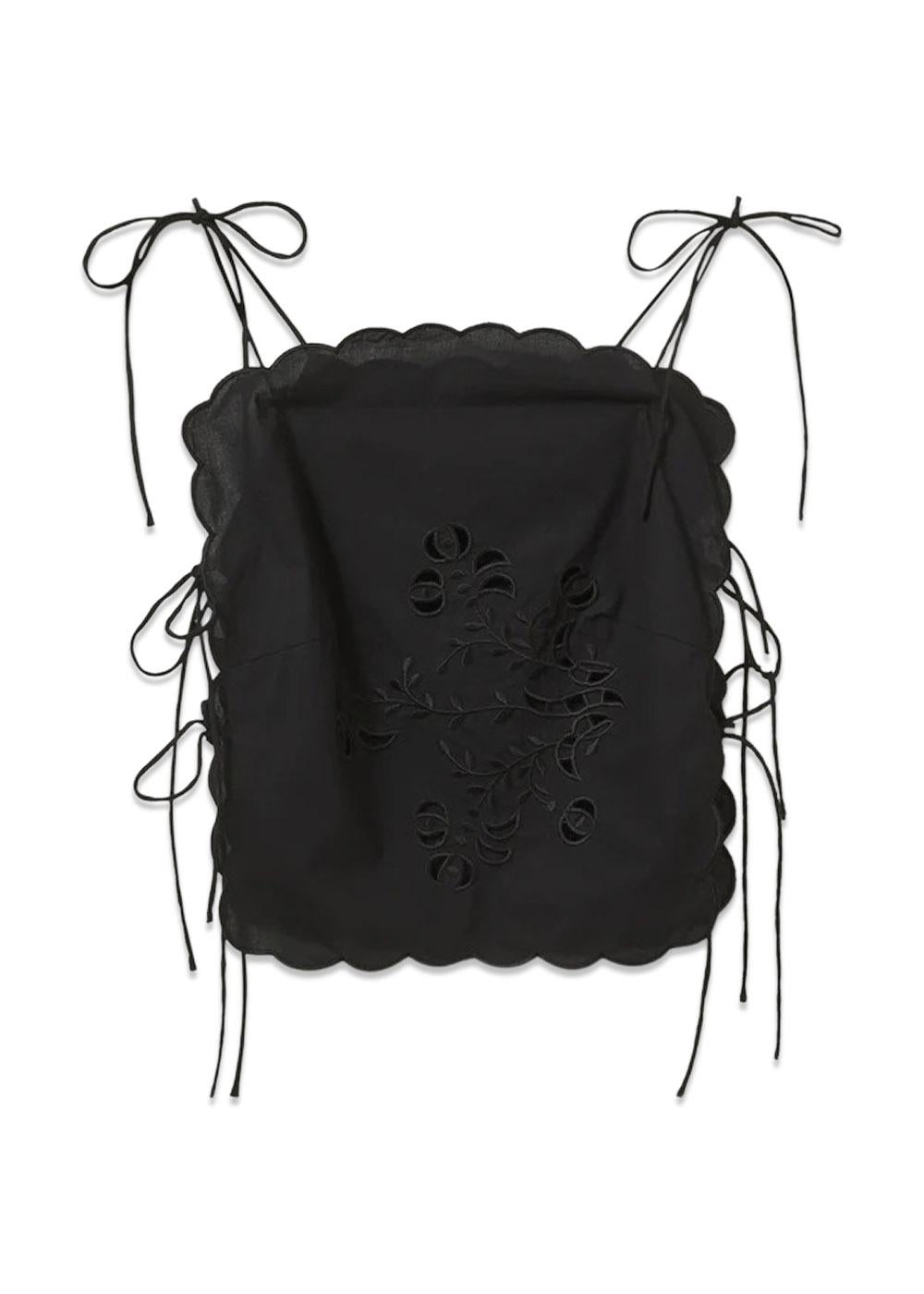 Kirsten Tie Top - Black-Top-The Garment-Butler Loftet